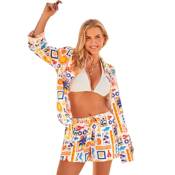 Swimsuits for All Women's Cotton Beach Shirt Cover Up