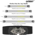 thumbnail image 4 of Zhengup 4 Women Wide Elastic Waist Belt for Dress Vintage Stretch Cinch Belt Retro Buckle, 4 of 7