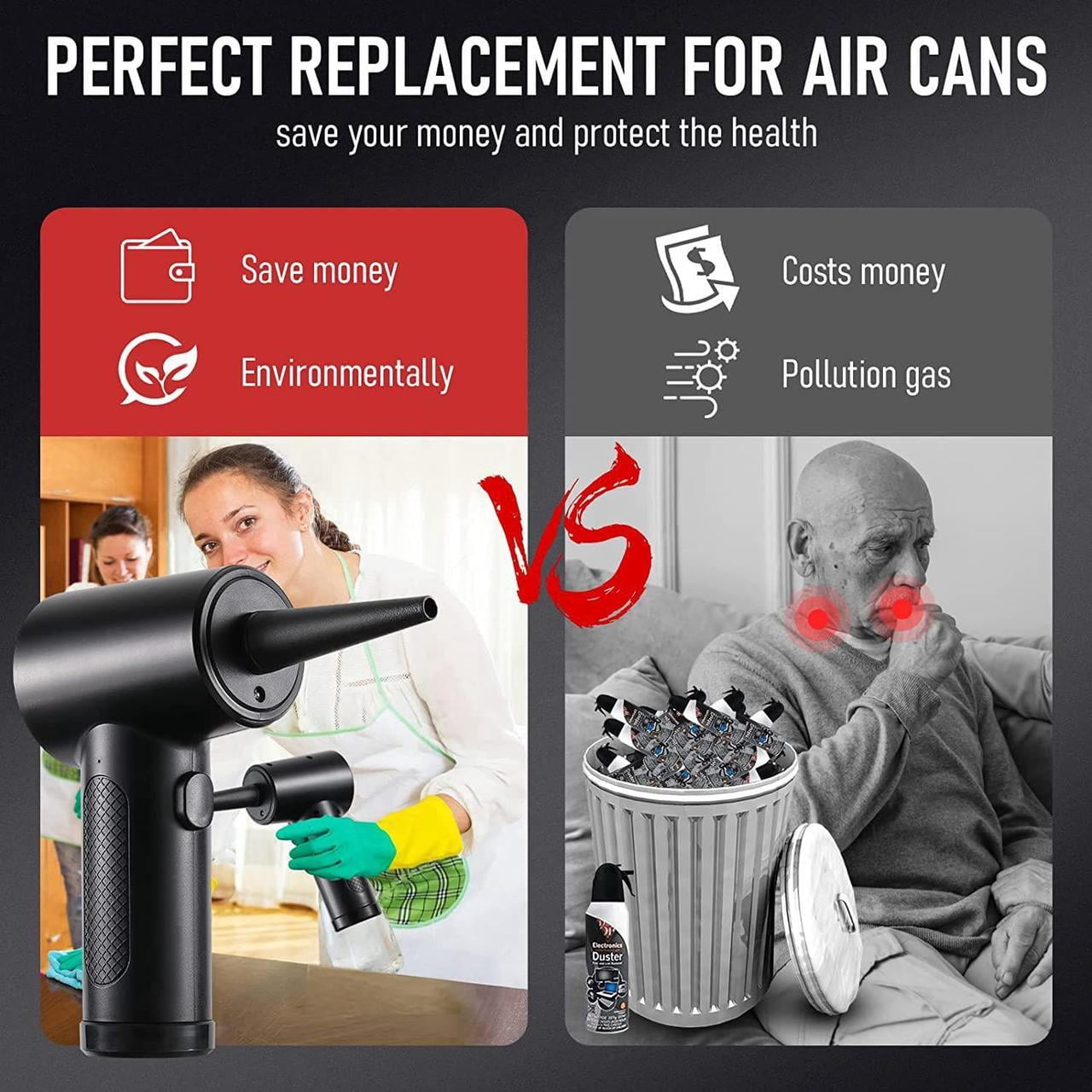 Giizhmy Compressed Air Duster with Replaces Compressed Air Cans, Cordless Air Blower, 1 Count
