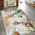 thumbnail image 2 of 4'x6' Area Rugs, Summer Botanical Indoor Outdoor Area Rug for Living Room Bedroom, White Daisy Botanical Bee Rustic Washable Bathroom Rugs Kitchen Floor Carpet Mats Home Decor Aesthetic, 2 of 8