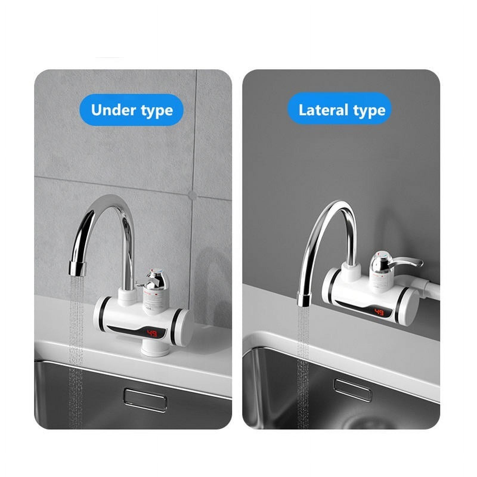 3000W Intelligent Instant Hot Water Faucet Stainless Steel Universal Hose Tankless Faucet With Shower Bathroom Kitchen Water Heater ,Easy Installation