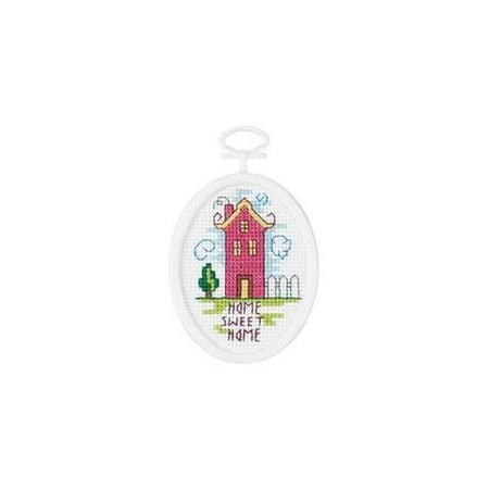 Janlynn 405813 Home Sweet Home Mini Counted Cross Stitch Kit-2. 25 inch x 2. 75 inch Oval 18 Count