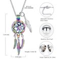 thumbnail image 2 of Cremation Jewelry Dream Catcher Urn Necklace for Ashes for Women Men Feather with Angel Wing Keepsake Memories Hollow Urn Pendant for Human Pet Ashes, 2 of 7