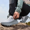 thumbnail image 6 of Men's Blue & Grey Outdoor Hiking Shoes, Breathable Mesh Trail Sneakers with Rotating Buckle for Trekking and Casual Wear, 6 of 9