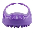 thumbnail image 3 of Round Silicone Shampoo Shower Massage Brush Soft Bath Cleaning Brush Scalp Massage Purple, 3 of 8