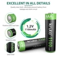 thumbnail image 3 of Batería solar recargable AAA Kruta 1100mAh 1.2V (paquete de 12), 3 of 9