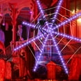 thumbnail image 2 of Hvmvliv Halloween Spider Webs Light Halloween Webs LED Lights 8-Modes Halloween Decoration Prop,120 Lights For Halloween Decorations Indoor Yard Garden Party With Large Spider (12ft+75cm spider), 2 of 5