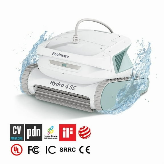 Poolmate Hydro 4SE Corded Automatic Robotic Pool Vacuum Cleaner, 40FT Cable, 4 Cleaning Modes