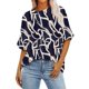 thumbnail image 2 of Fiudx Tops para Mujer Blusa Holgada con Estampado de Manga Corta Informal a La Moda para Mujer, 2 of 5