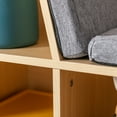 thumbnail image 3 of Huracan 6-Cubby Kids Bookcase with Reading Nook and Cushion, Multi-Purpose Storage Organizer for Bedroom, Living Room, Natural, 3 of 5