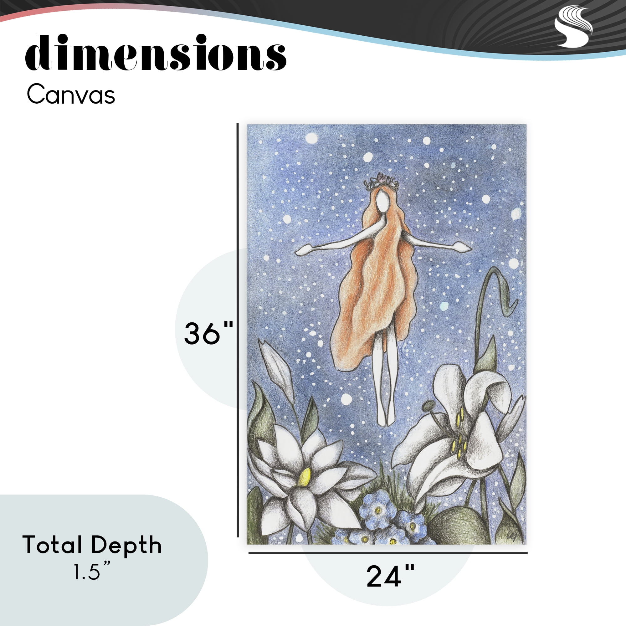 Mystical Garden Fairy Sparkle Canvas Wall Art, design by Cecilia Battaini