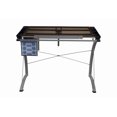 thumbnail image 3 of Melo 41-inch Glass Top Drafting Table with Storage Silver, 3 of 4
