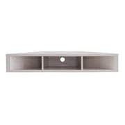 Bowery Hill Corner Wood Wall Mounted Floating Shelf 42 TV Stand Console in White Oak