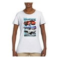 thumbnail image 2 of Wild Bobby Mustang Ford Classics Cars and Trucks Women Graphic Tee, White, Small, 2 of 6