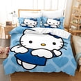 thumbnail image 1 of Hello Kitty Draps Housse de Couette, Ensemble de Literie, Impression 3D, Microfibre Douce, Housse de Couette-sebneei, 1 of 3