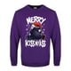 thumbnail image 1 of Psycho Penguin - Jersey Navideño Grosero Merry Kiss My Ass para Hombre (Púrpura), 1 of 2