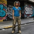 thumbnail image 5 of Women Y2K Grunge Vintage Graphic Tees V-Neck Short Sleeve Slim Fit T-Shirt Emo Clothes for Teen Young Girls 2000s Streetwear Blue Size M, 5 of 8