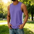 thumbnail image 2 of srobpty Mens Summer Multi Color Sleeveless Round Neck Tank Tops Stretchy Breathable for Sports Daily Activities, 2 of 5