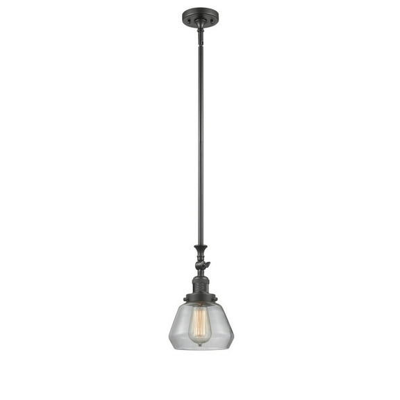 Fulton Oiled Rubbed Bronze 14-Inch LED Mini Pendant with Clear Sphere Glass