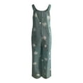 thumbnail image 4 of RYKJLWY Jumpsuits for Women Casual Womens Pants Overalls Rompers Daisy Print Buttons Suspender Jumpsuit Summer Rompers for Women 2024(Green,XL), 4 of 5