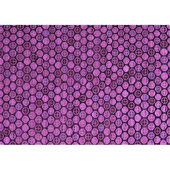 Ahgly Company Indoor Rectangle Abstract Purple Modern Area Rugs, 4' x 6'