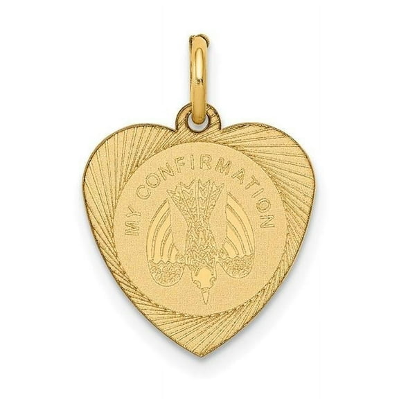 FJC Finejewelers 14k Yellow Gold My Confirmation Heart Disc Charm