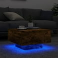 thumbnail image 4 of vidaXL Smoked Oak Engineered Wood Coffee Table with LED Lights, 4 of 15
