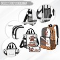 thumbnail image 3 of DISNIMO Dog Paw Print 3PCS Clear Backpack Heavy Duty, See Through School Bag for Girls, 17 Inch Large PVC Transparent Bookbag with Lunch Bag and Pencil Case for Stadium Events, 3 of 5
