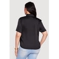 thumbnail image 4 of Women's Plus Size Satin Button Front Collared Shirt, 4 of 4