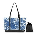 thumbnail image 7 of FORMRS Laptop Tote Bag for Women with 15.6" Computer Compartments Handbag, Blue Garden Pattern, 7 of 7