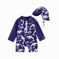 thumbnail image 4 of NIEWTR Baby/Toddler Boy Rash Guard Swimsuit Long Sleeve One Piece Zipper Swimwear Sunsuit Infant Bathing Suit Beachwear(Navy,18-24 Months), 4 of 4