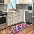 thumbnail image 4 of 39x20 Inch Non-Slip Floor Mat Hallway Runner Rug Entrance Floor Mat Runner for Kitchen and Living Room Pansy Pattern, 4 of 8