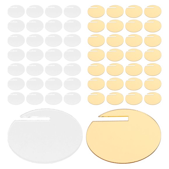 HAMPPLIES 60Ud Etiquetas Redondas Acrílicas Para Con Clips Ideales Para Bodas Y Celebraciones