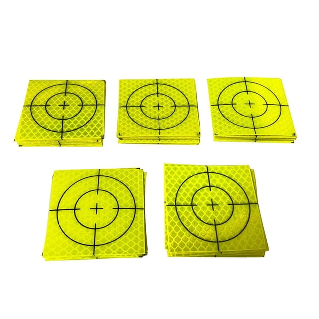 kurtrusly 100Pcs Reflective Tape Target Reflector Target Sheets for Tunnel Engineering 5cmx5cm