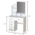 thumbnail image 6 of Vanity Set with 5 Drawers and Shelves, Makeup Dressing Table with Mirror, White, 6 of 7