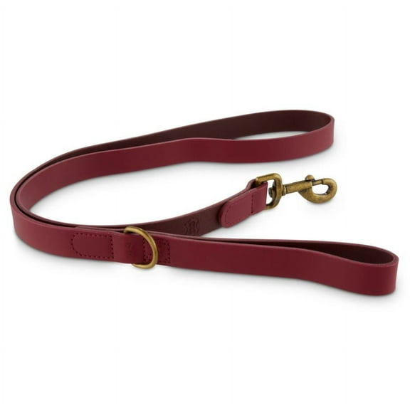 Reddy Maroon Leather Dog Leash, 5 ft.