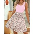 thumbnail image 5 of Women'S Boho Summer Dresses Casual Floral Maxi Dress Polka Dot Spaghetti Strap Flowy Midi Dresses Pink S, 5 of 9