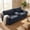 Gray, variant on Leumius 91.7" Boneless Couches for Living Room,Plush Corduroy 3 Seater Sofa with Built-in Cup Holders and Side Storage Pocket,No Assembly,Black