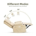 thumbnail image 3 of 27" Swivel Rocker Recliner Chair with Massage & Heat - Padded Single Sofa with Cup Holder, Side Storage Pocket - Living Room & Bedroom Comfort Seating（Beige）, 3 of 8