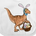 thumbnail image 4 of Inktastic Easter Velociraptor with Bunny Ears Boys or Girls Baby Bib, 4 of 4