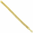 thumbnail image 3 of 9.2mm 14k Yellow Gold Plated Flat Curb Chain Bracelet, 8 inches, 3 of 7