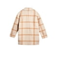 thumbnail image 4 of Time and Tru Women's Brushed Twill Plaid Coat, Sizes XS-3X, 4 of 10