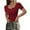 Wine Red, variant on PRETTYGARDEN Women's Spring Summer Short Sleeve Tops Ribbed Henley Button Slim Fit Basic Casual T Shirts Blouse Clothing