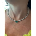thumbnail image 3 of Delina - 11.50 Carat Emerald and Diamond Tennis Necklace, 3 of 4