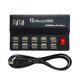 thumbnail image 2 of Cargador USB de 12 puertos, cargador rápido inteligente 5v 12a Afortunado Sencillez, 2 of 5