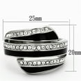 thumbnail image 2 of Luxe Jewelry Designs Women's Stainless Steel Pave Ring with Crystals Black Epoxy - Size 5, 2 of 4