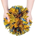 thumbnail image 2 of Namzi Cheer leading with Handle, Blue and Gold Metallic Foil Plastic Cheerleader for Sports Team Spirit Party Dance, Cheer Squad Spirit for ​Kids Adult, 2 of 3