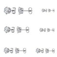 thumbnail image 3 of Geometric Diamond Stud Earrings Timeless Silver Jewelry for Women, 3 of 4