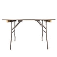 thumbnail image 2 of 60" (5 Foot) Round Heavy Duty Vinyl Edge Plywood Folding Banquet Table with Warm Gray Legs by Chivari, 2 of 8