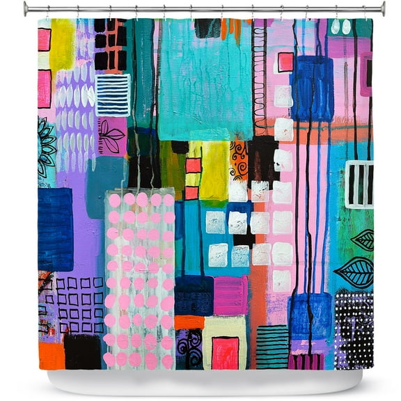 Shower Curtains 70" x 84" from DiaNoche Designs by Robin Mead - Pink Houses 2